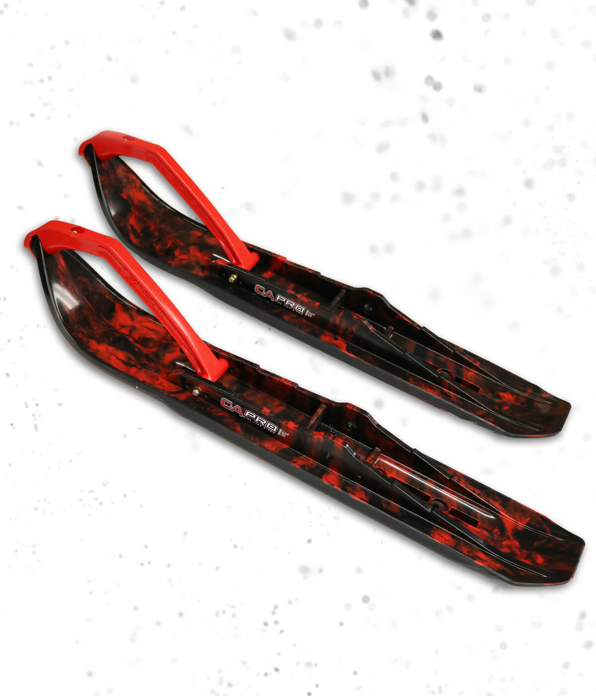 C&A Pro custom XCS crossover skis with black base, red accent and red handles