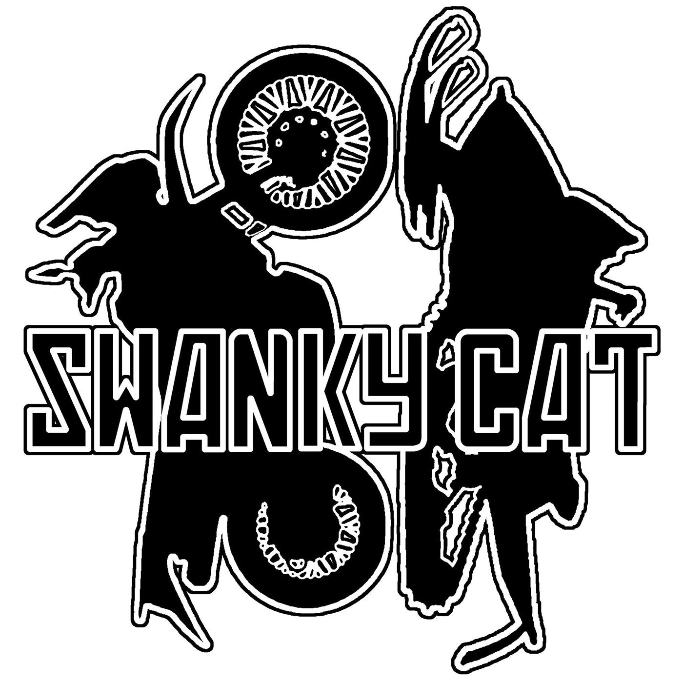 Swanky Cat Logo with dirtbike and snowmobile 