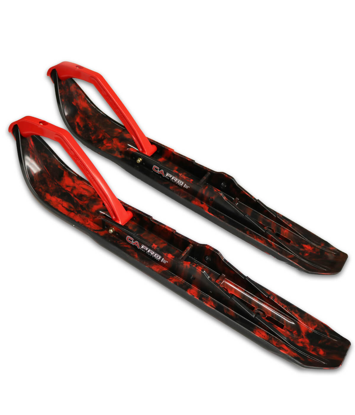 Black XCS skis with Red accent and Red handles