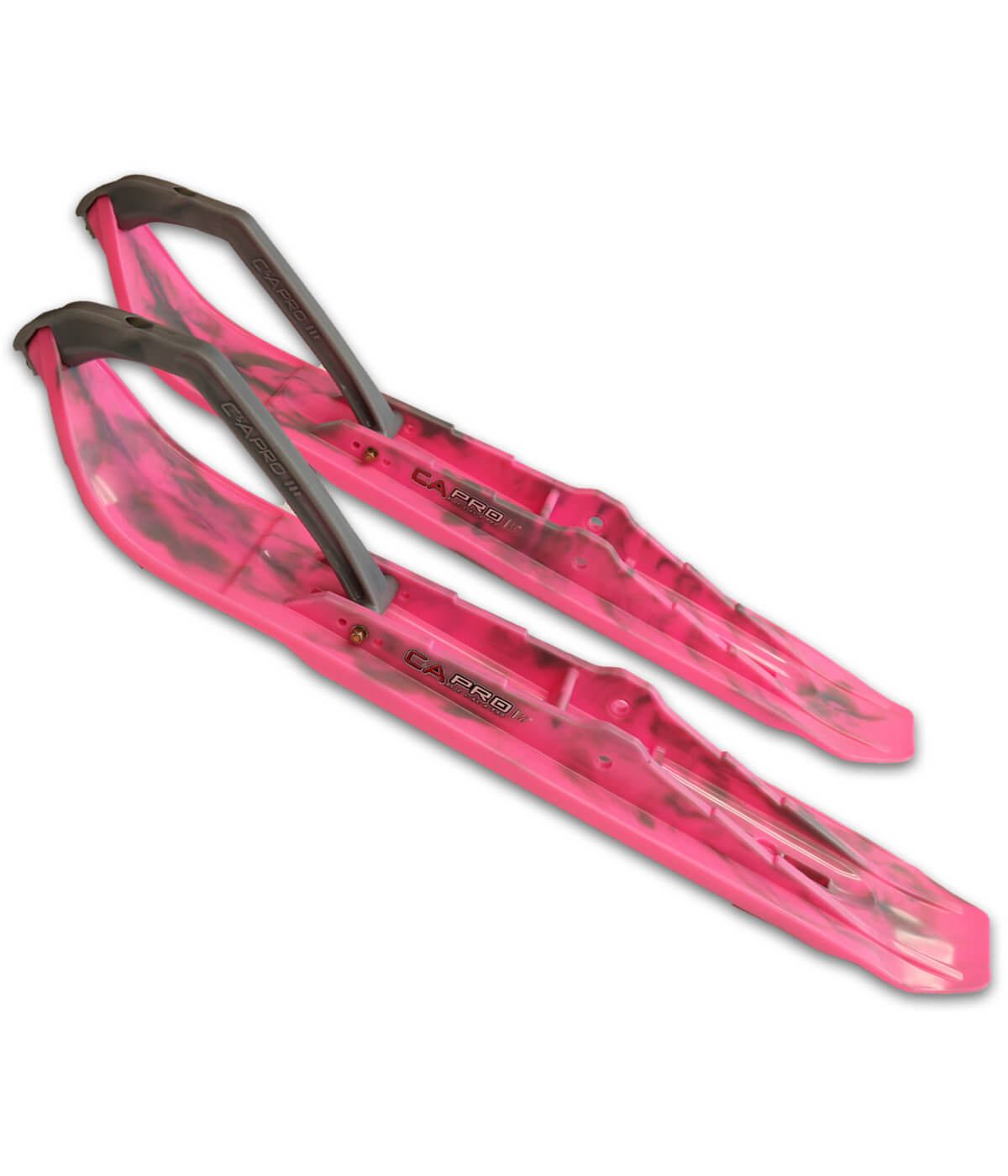 Pink XCS skis with Gray accent and Gray handles