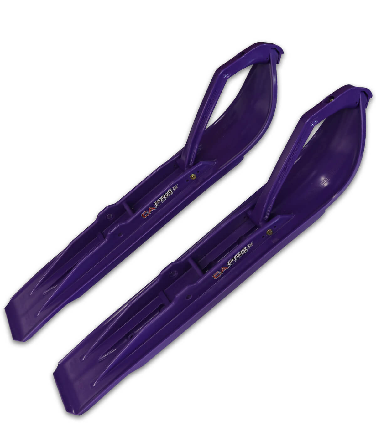 Custom Purple C&A Pro XT Snocross skis with purple handles